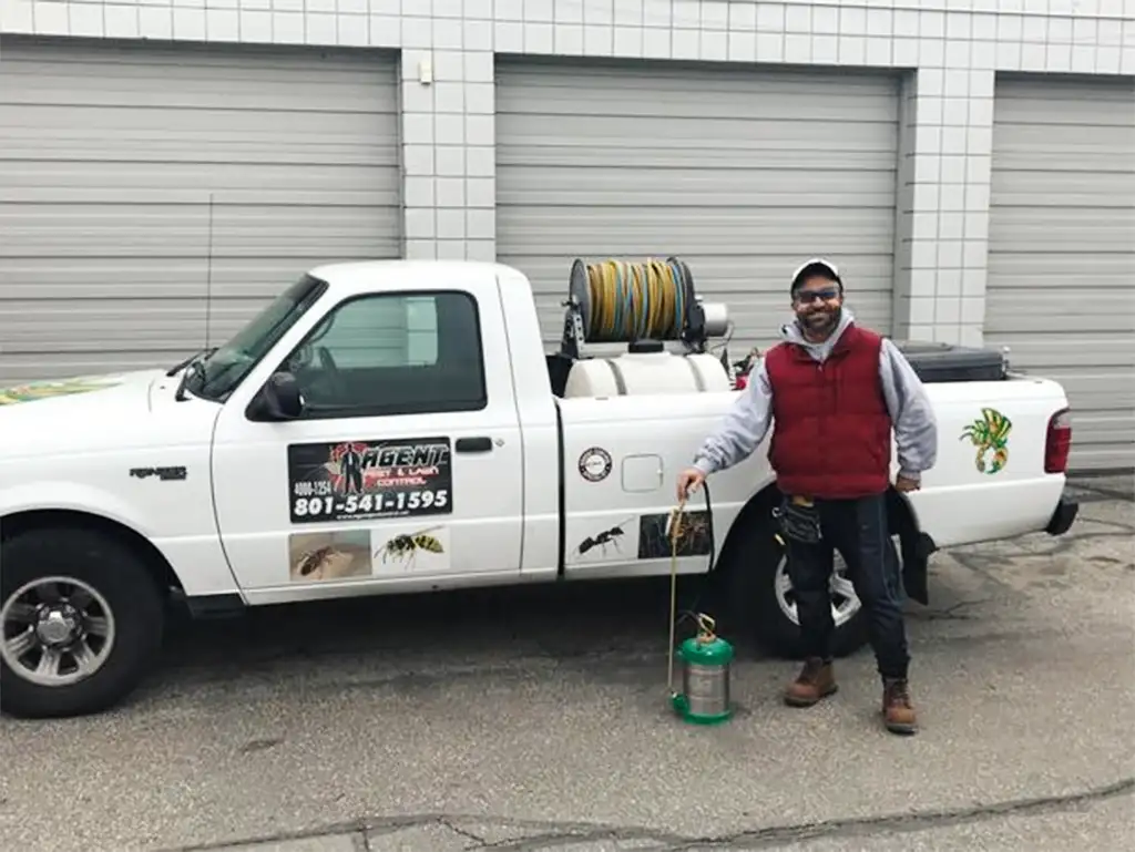 Agent Pest Control Utah owner with truck and equipment
