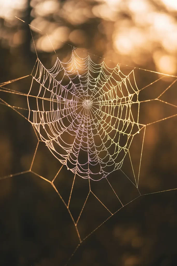 Spider web in dusk